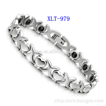 High polishing original color bio energy stainless steel bracelet for women